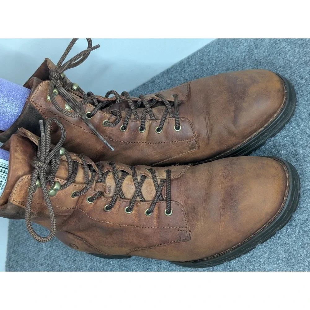 Born Brown Leather Suede Lace Up Combat Boots Men's Size 15 READ**